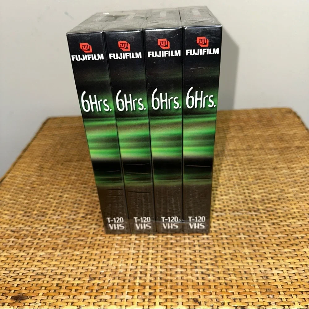 Fuji Film VHS Blank Video Tapes 6 HRS HQ 120 High Quality 4 Pack Factory Sealed